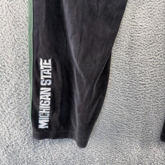 Vintage Michigan State Sweatpants Mens 2XL Black Green Suede Velour Y2k Spellout - Picture 8 of 12